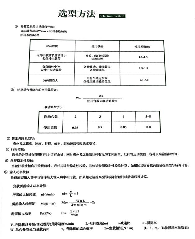 多台联动丝杆升降机选型